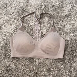 True & Co. Lace-Back Bralette - Tan